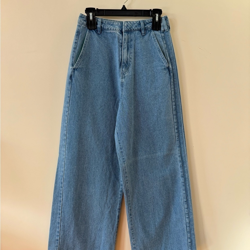 adidas & KSENIASCHNAIDER collab wide leg denim - size 28 - Picture 3 of 10